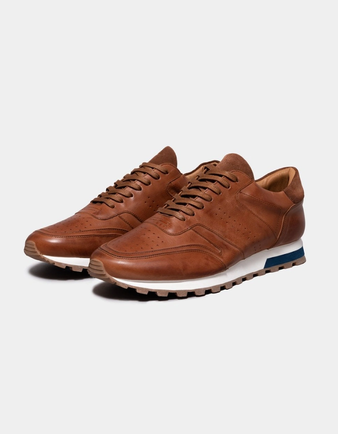 Orjais Mens Hand Washed Calf Leather Trainers, 6 of 5