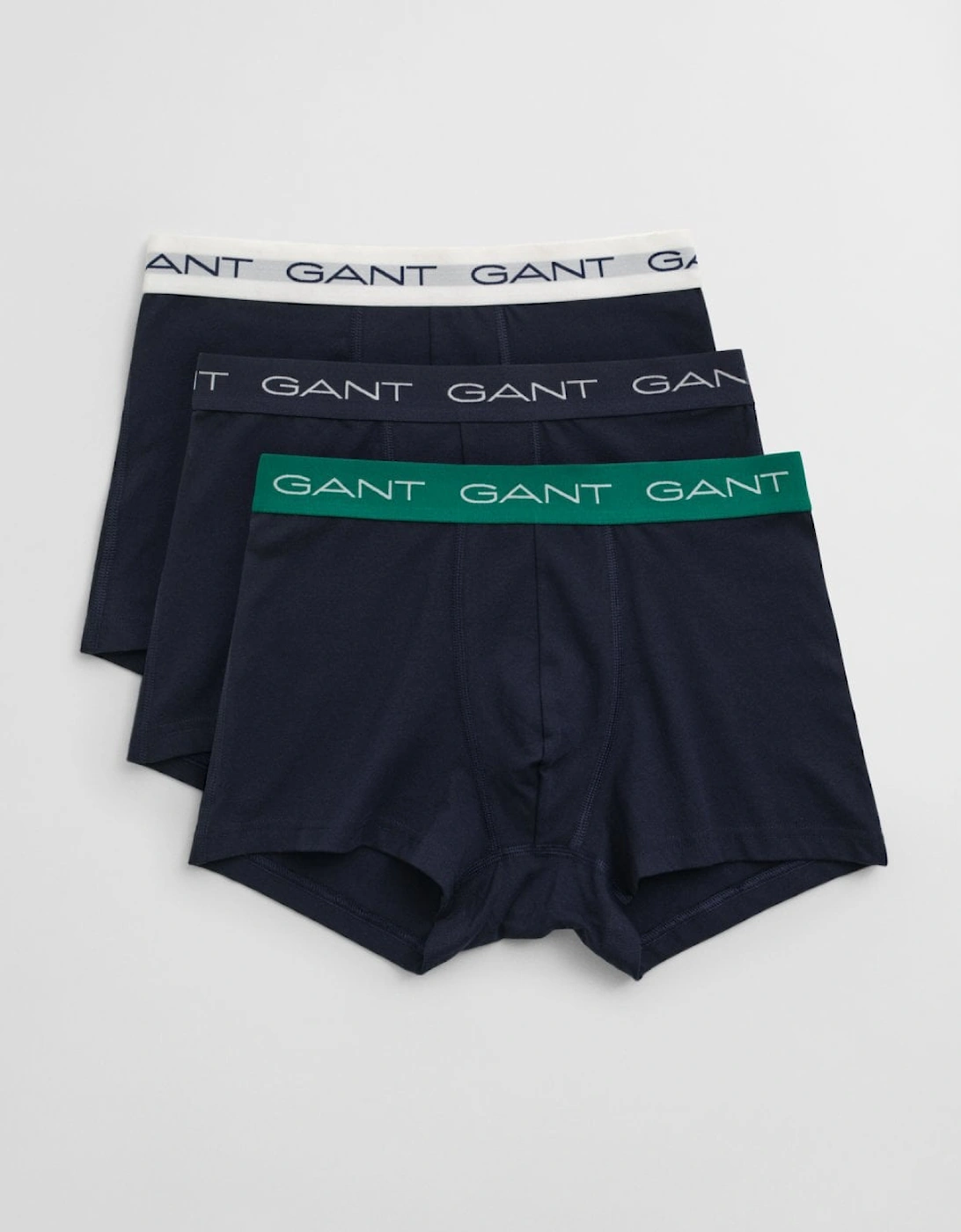 Gant Men's Black Stretch Cotton Jersey Trunks With Coloured Waistbands 3-Pack - : 35/34/32 L