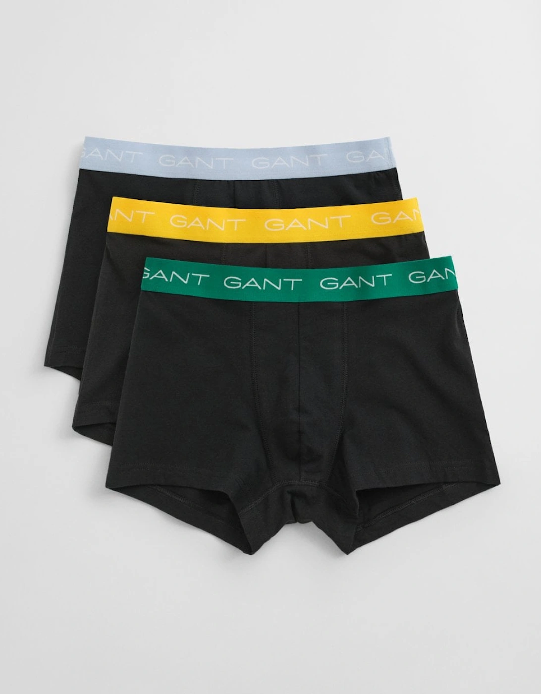 Gant Men's Black Stretch Cotton Jersey Trunks With Coloured Waistbands 3-Pack - : 35/34/32 L