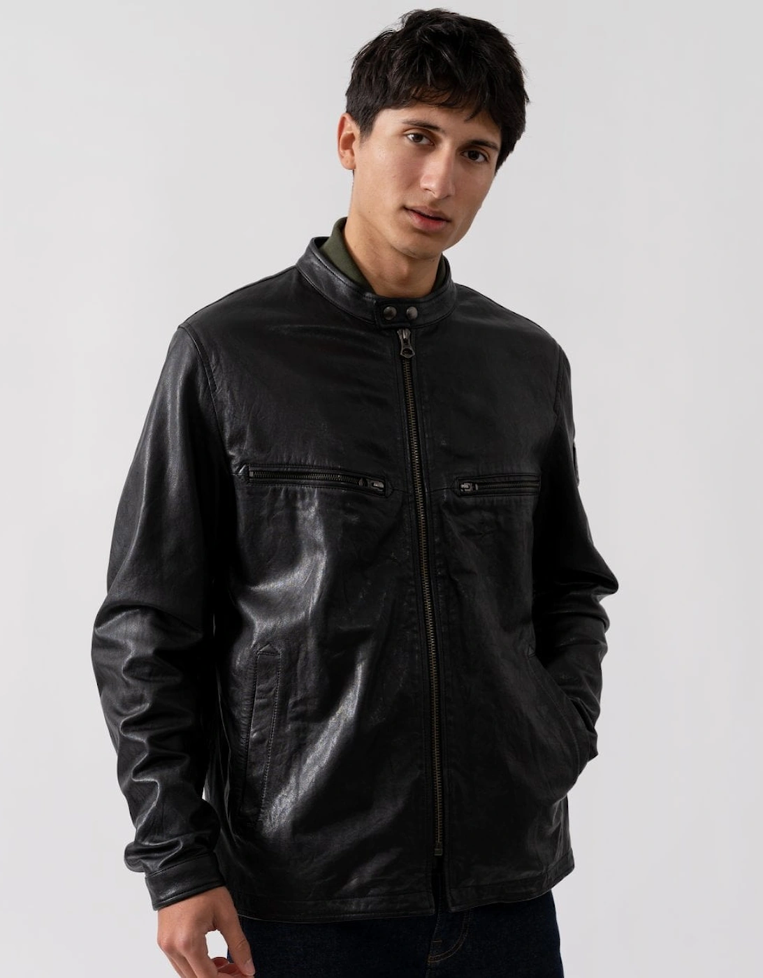 V Racer Mens Leather Jacket, 8 of 7