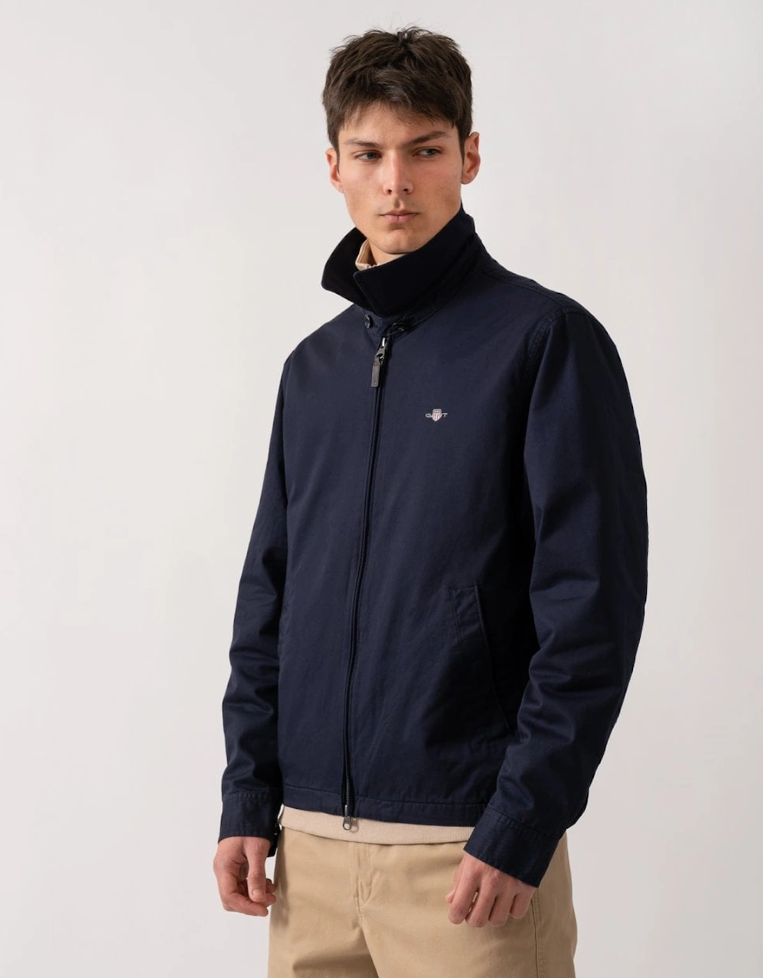 Gant Men's Navy Cotton Twill Windcheater Jacket - : 40/Regular L