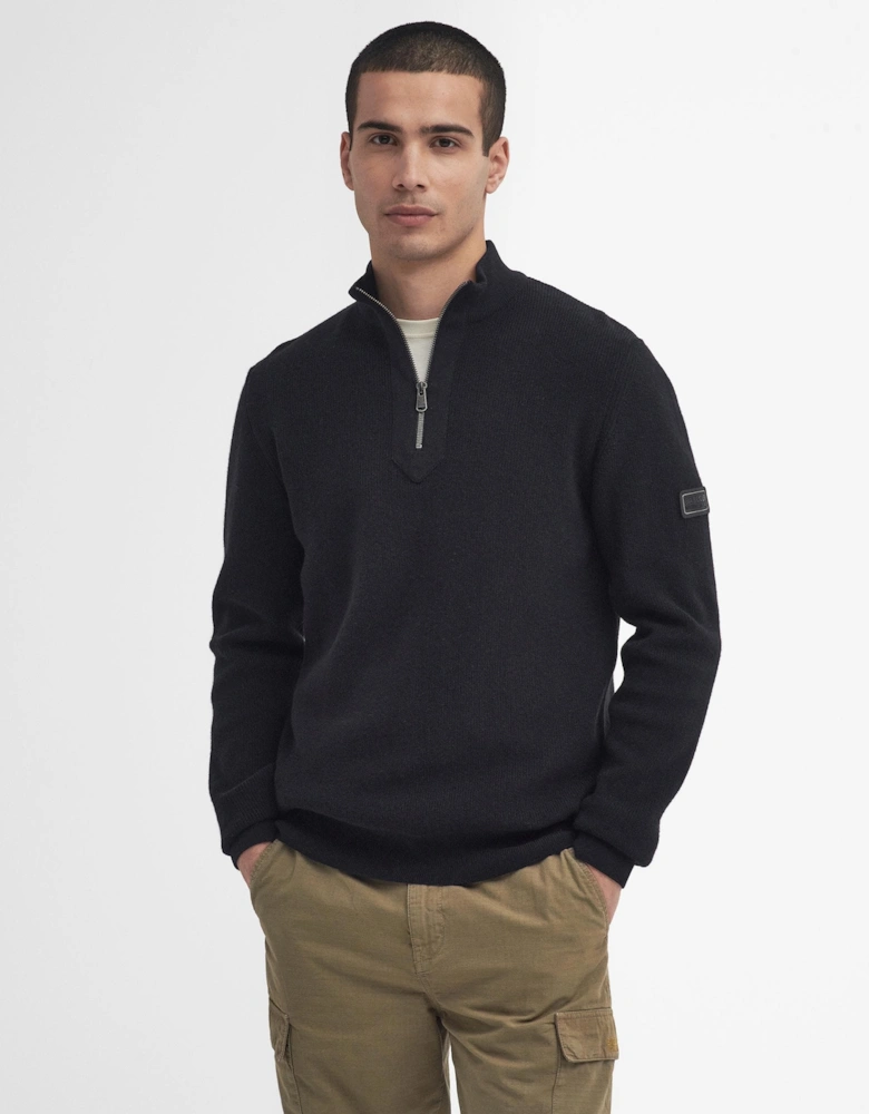 Crawley Mens Funnel Neck Jumper - Black