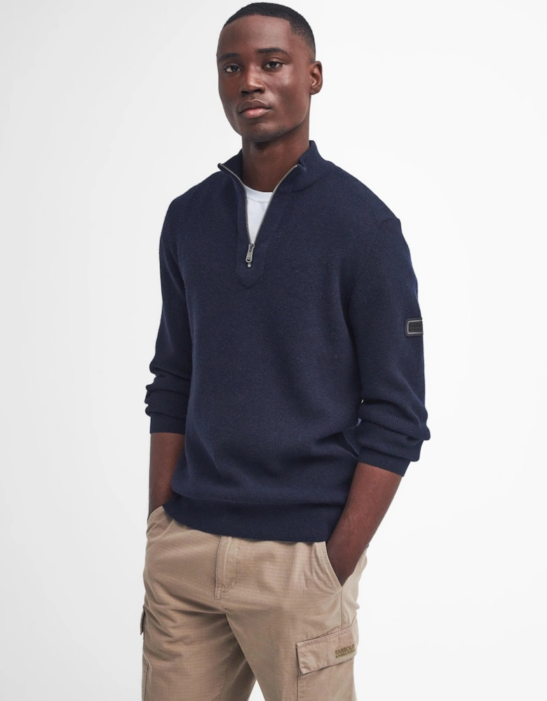 Crawley Mens Funnel Neck Jumper - Navy
