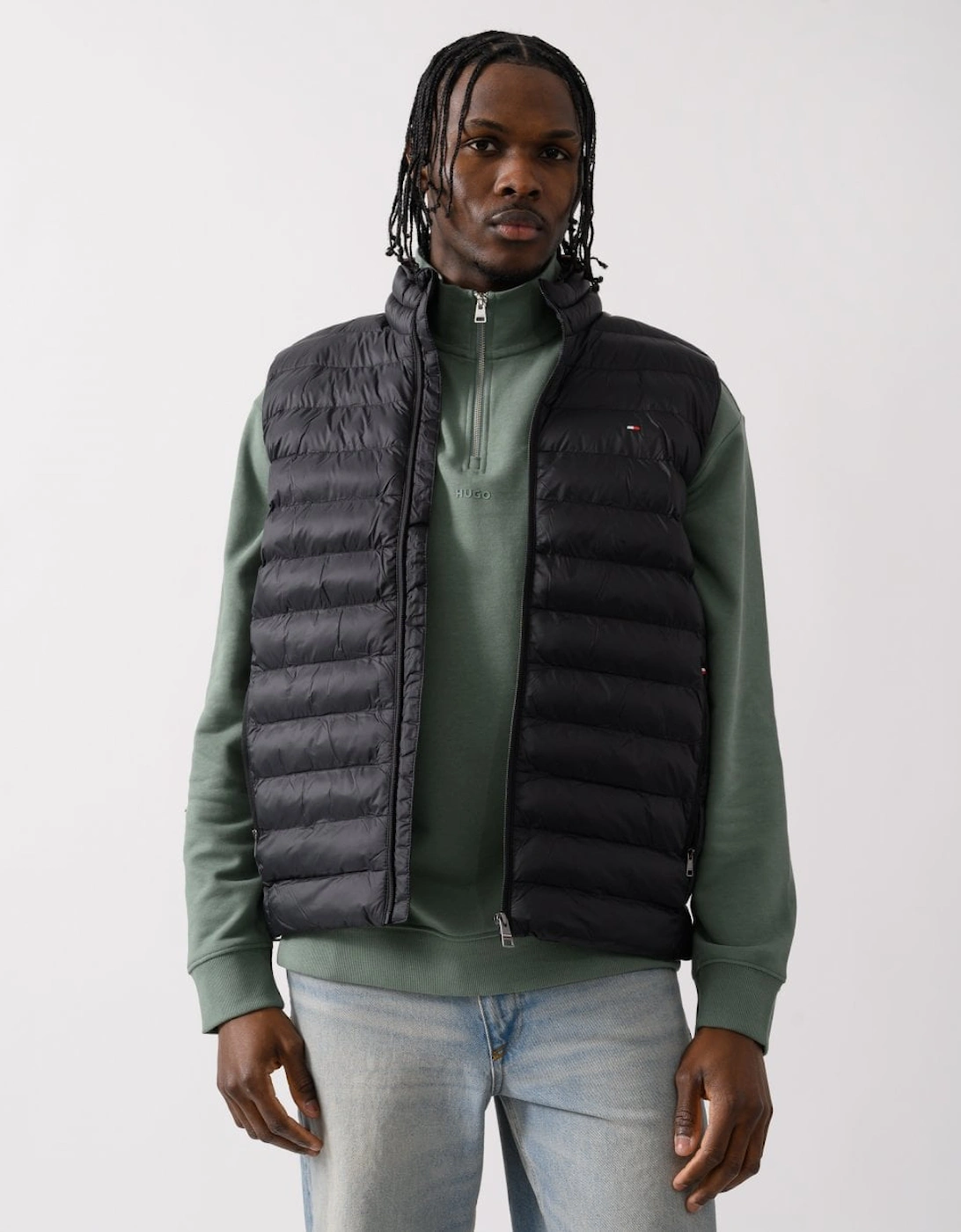 Tommy Hilfiger Men's Black Core Packable Recycled Gilet - : 42/Regular Xl