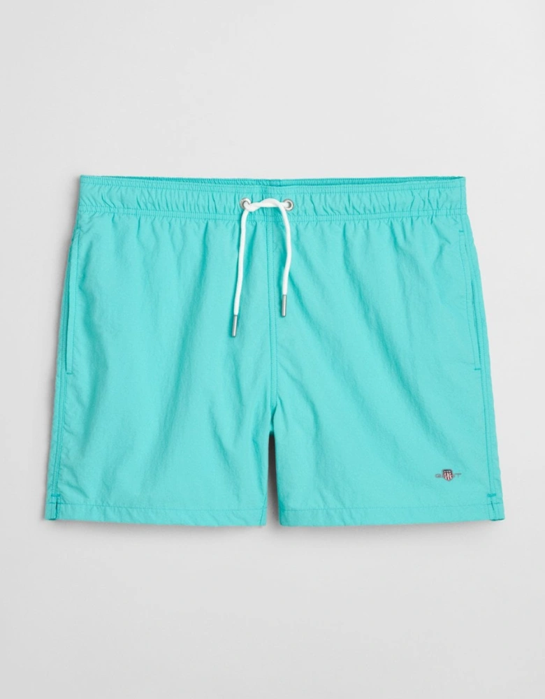 Mens Swim Shorts with Embroidered Shield Logo