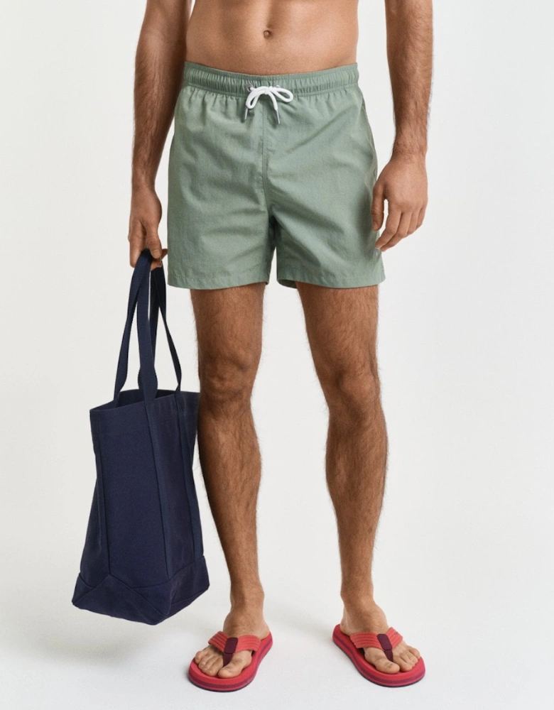 Mens Swim Shorts with Embroidered Shield Logo