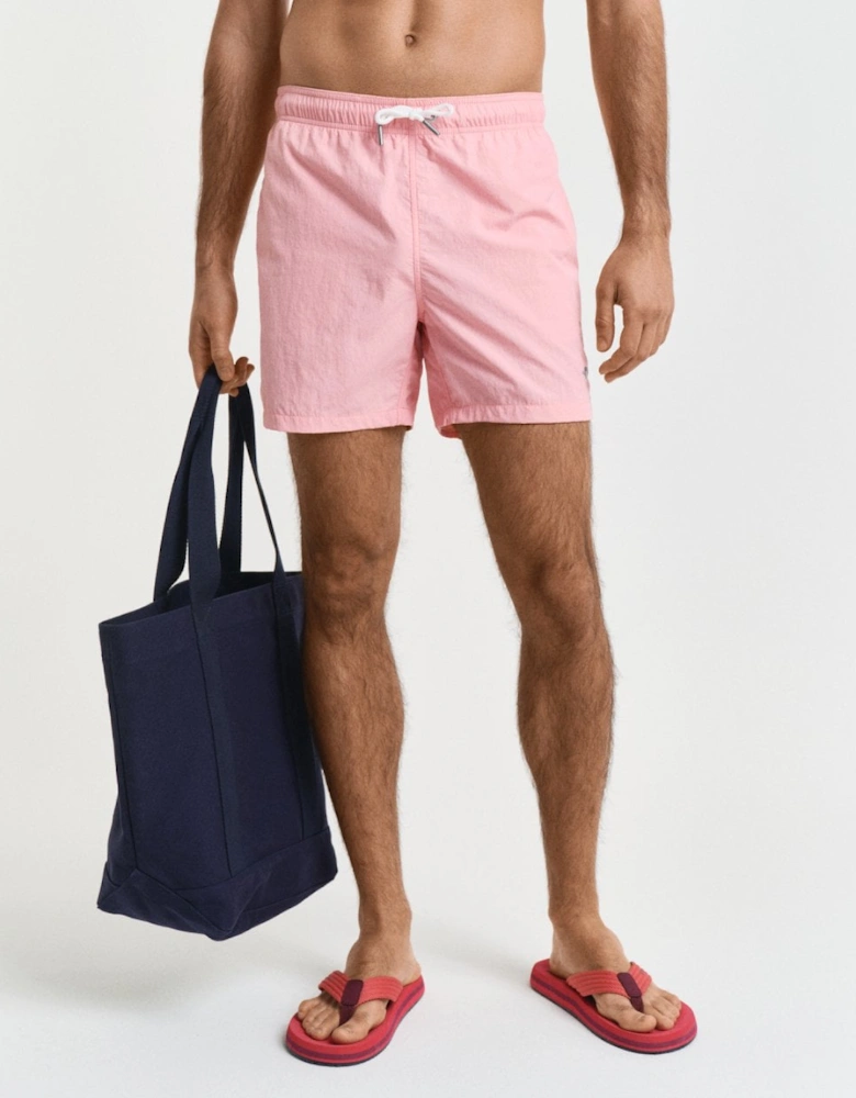 Mens Swim Shorts with Embroidered Shield Logo
