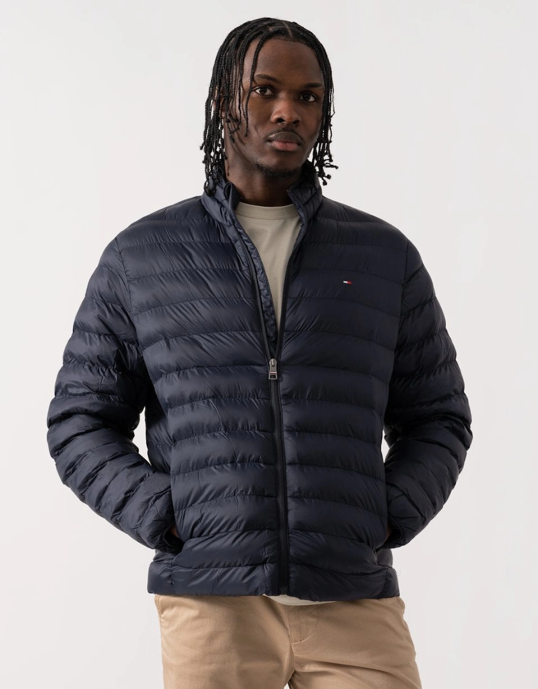 Men's Tommy Hilfiger Core Packable Recycled Mens Jacket - Desert Sky - Blue/Black - Size: Regular/36