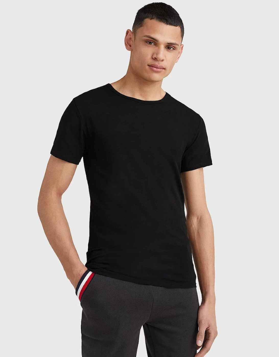 Tommy Hilfiger Men's Black 3 Pack Essential Stretch T-Shirts - : 38/Regular M