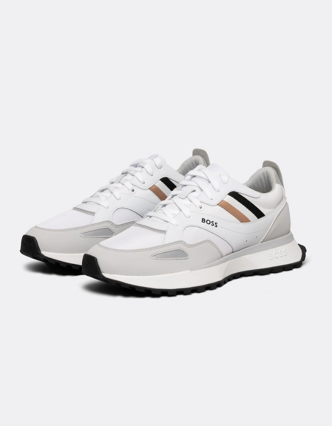Hugo Boss Men's White Boss Orange Jonah Running Style Trainers With Eva Rubber Outsole Nos - 100 - Size: 10