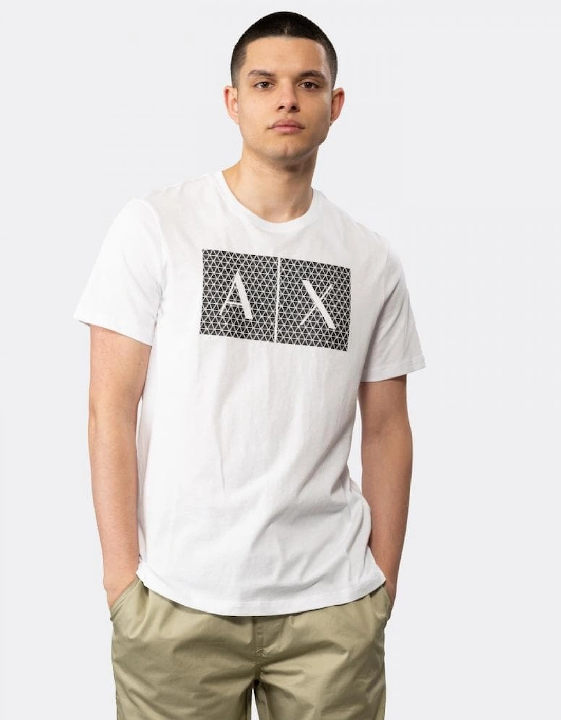 Armani Exchange Men's White Slim Fit A Icon Logo T-Shirt - : 42/Regular Xl