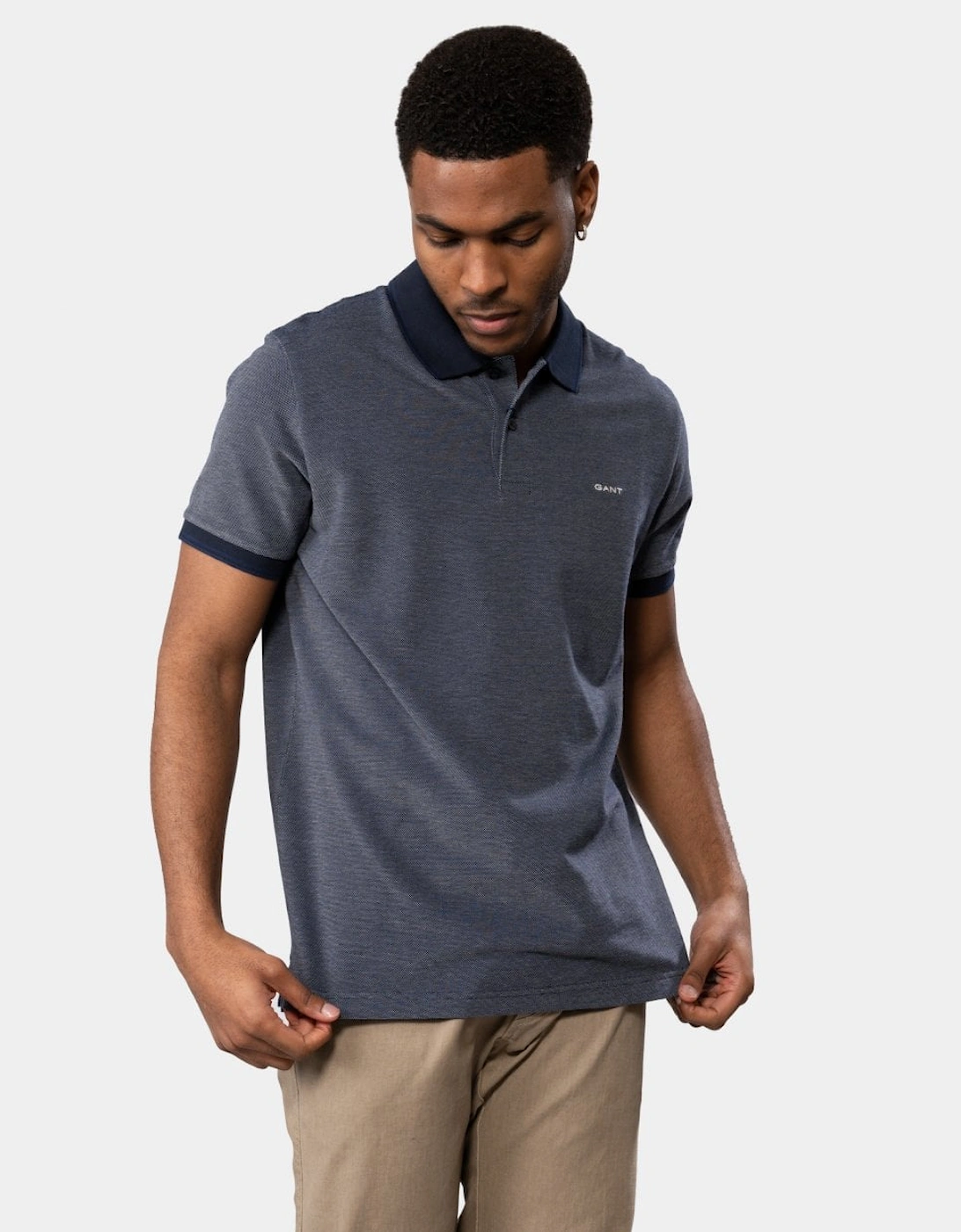 Mens 4-Col Oxford Short Sleeve Pique Polo, 7 of 6