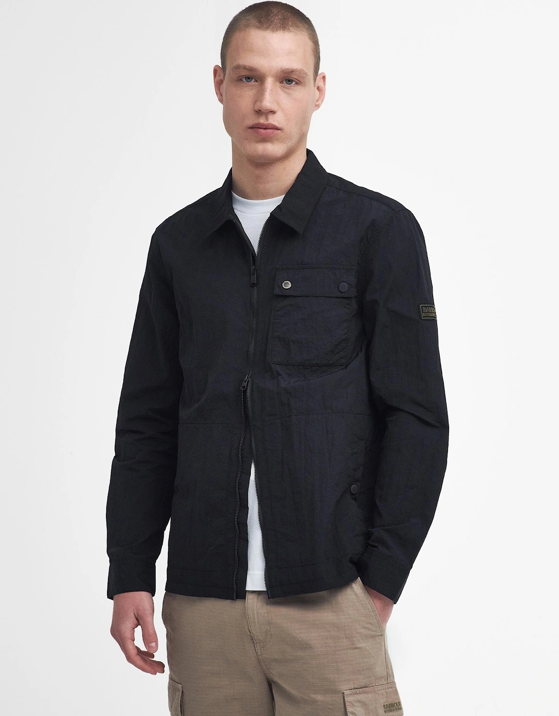 Men's Barbour International Inline Mens Overshirt - Black - Size: M