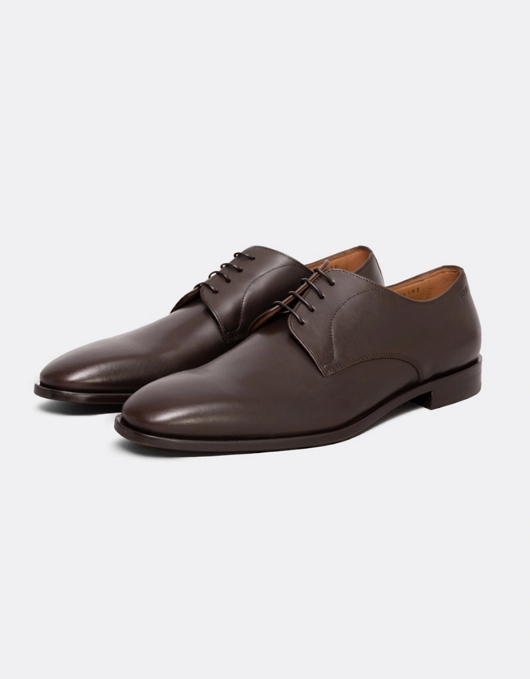 BOSS Orange Lisbon Mens Leather Derby Shoes With Leather Lining, 6 of 5