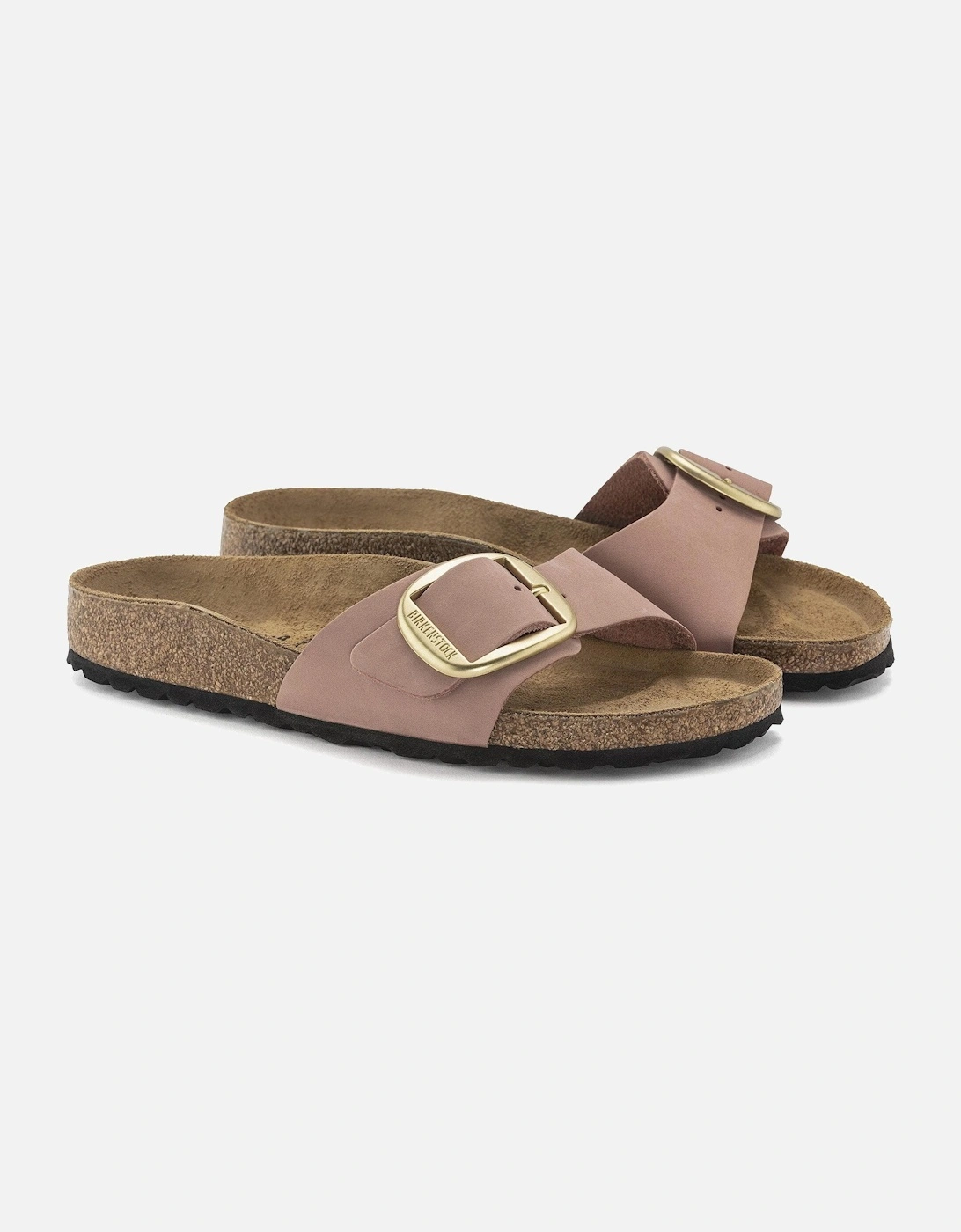 Big Buckle Womens Nubuck Leather Sandals, 6 of 5