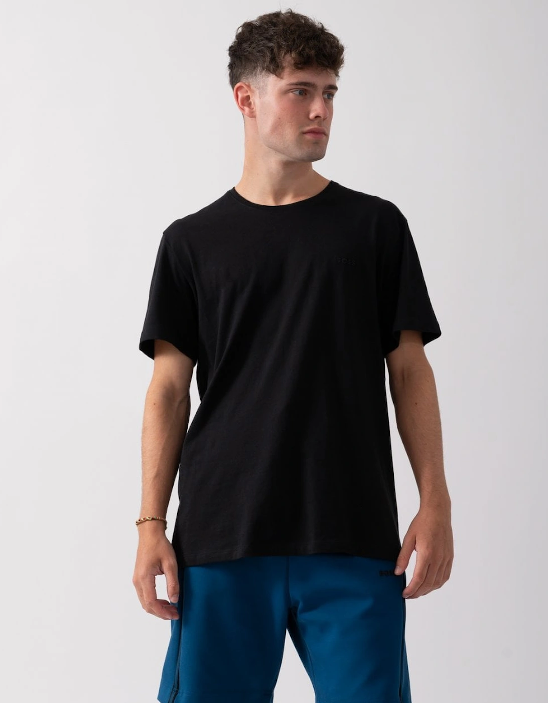 Men's BOSS Orange Mens 2 Pack Comfort Loungewear T-Shirts - Black 001 - Size: 38