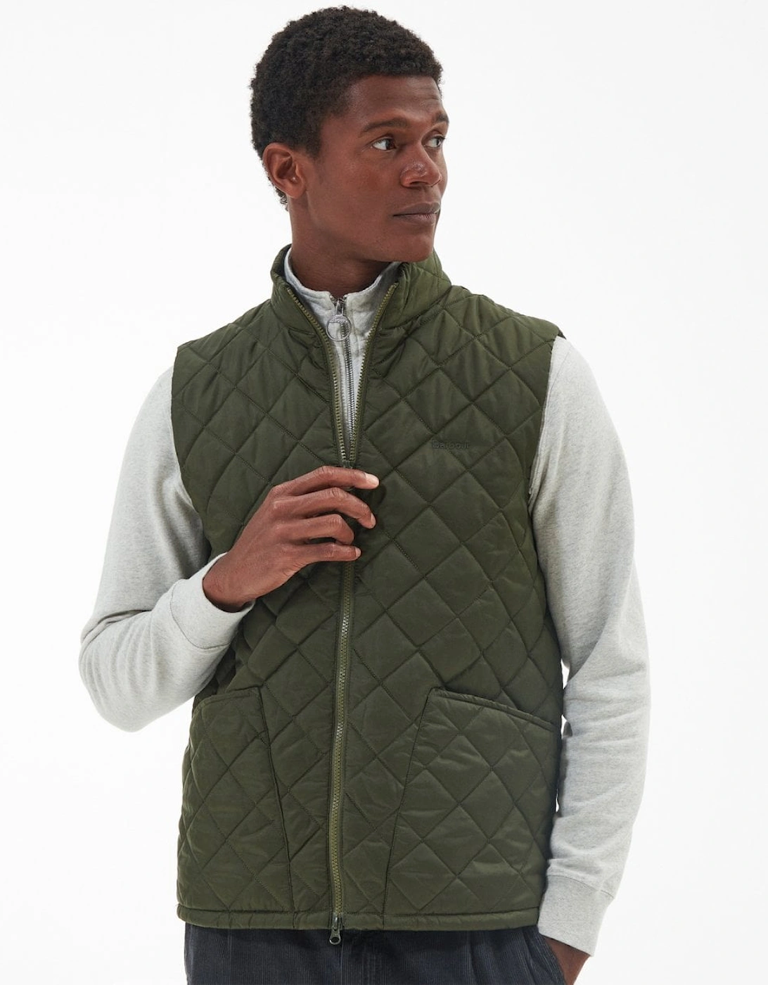 Men's Barbour Monty Mens Gilet - Olive - Green - Size: 44/Regular