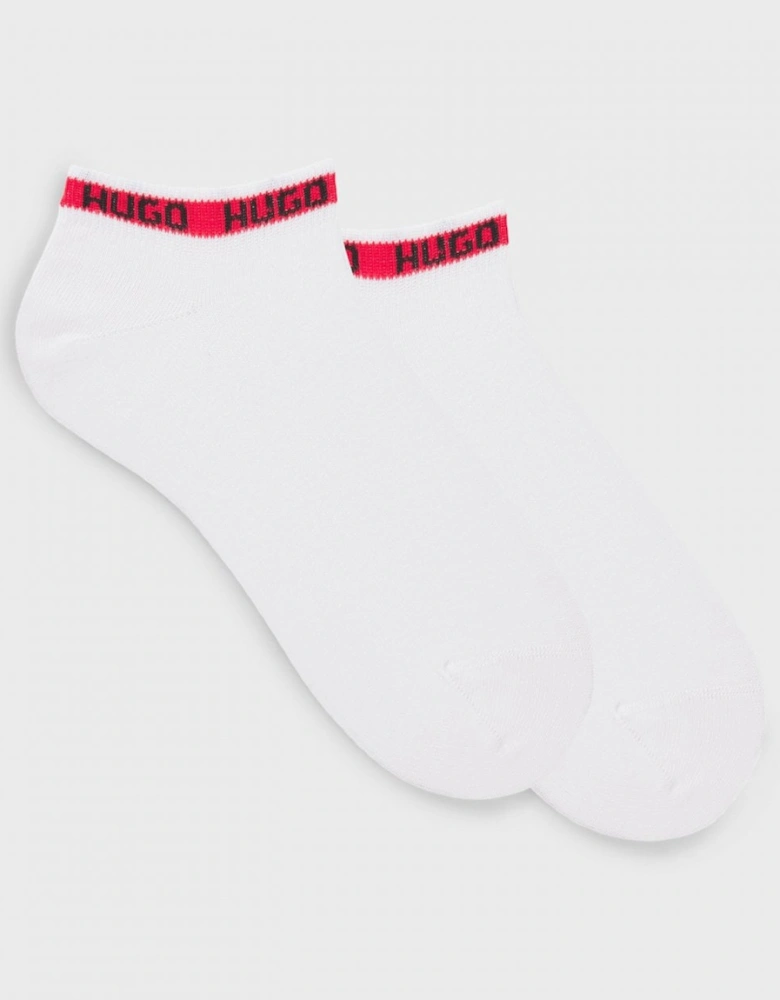 HUGO 2 Pack Mens Ankle-Length Socks with Branded Cuffs NOS