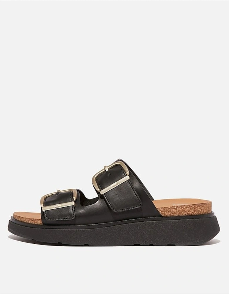 Womens Gen-FF Buckle Two-Bar Leather Slides