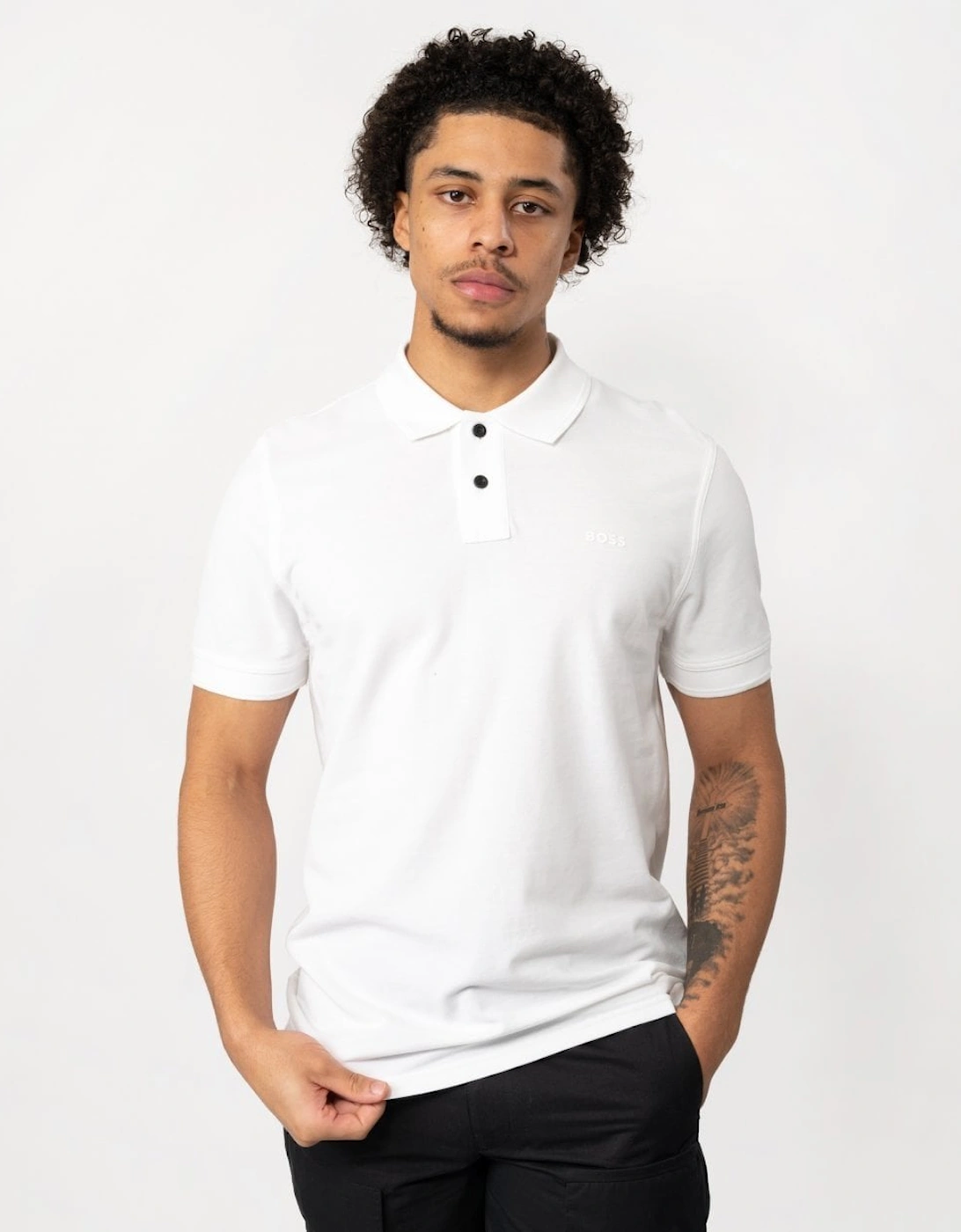 Men's BOSS Orange Prime Mens Cotton-Piqué Polo Shirt with Logo Print - White 100 - Size: 38/Regular