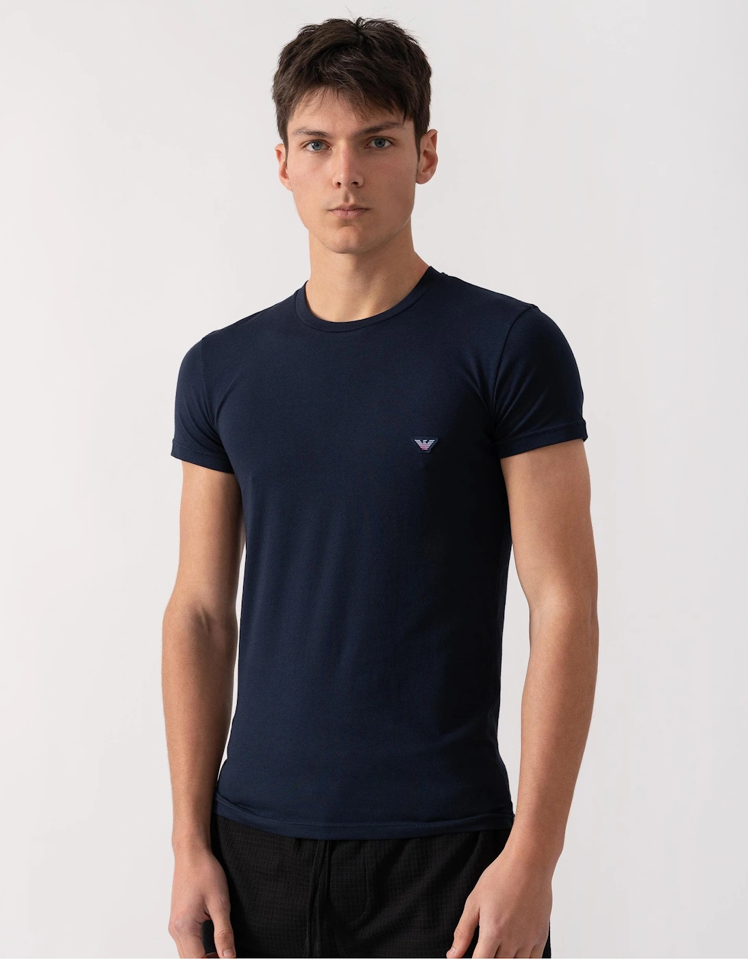 Men's Emporio Armani Mens Eagle Logo Slim Fit Loungewear T-Shirt - Black - Size: 40