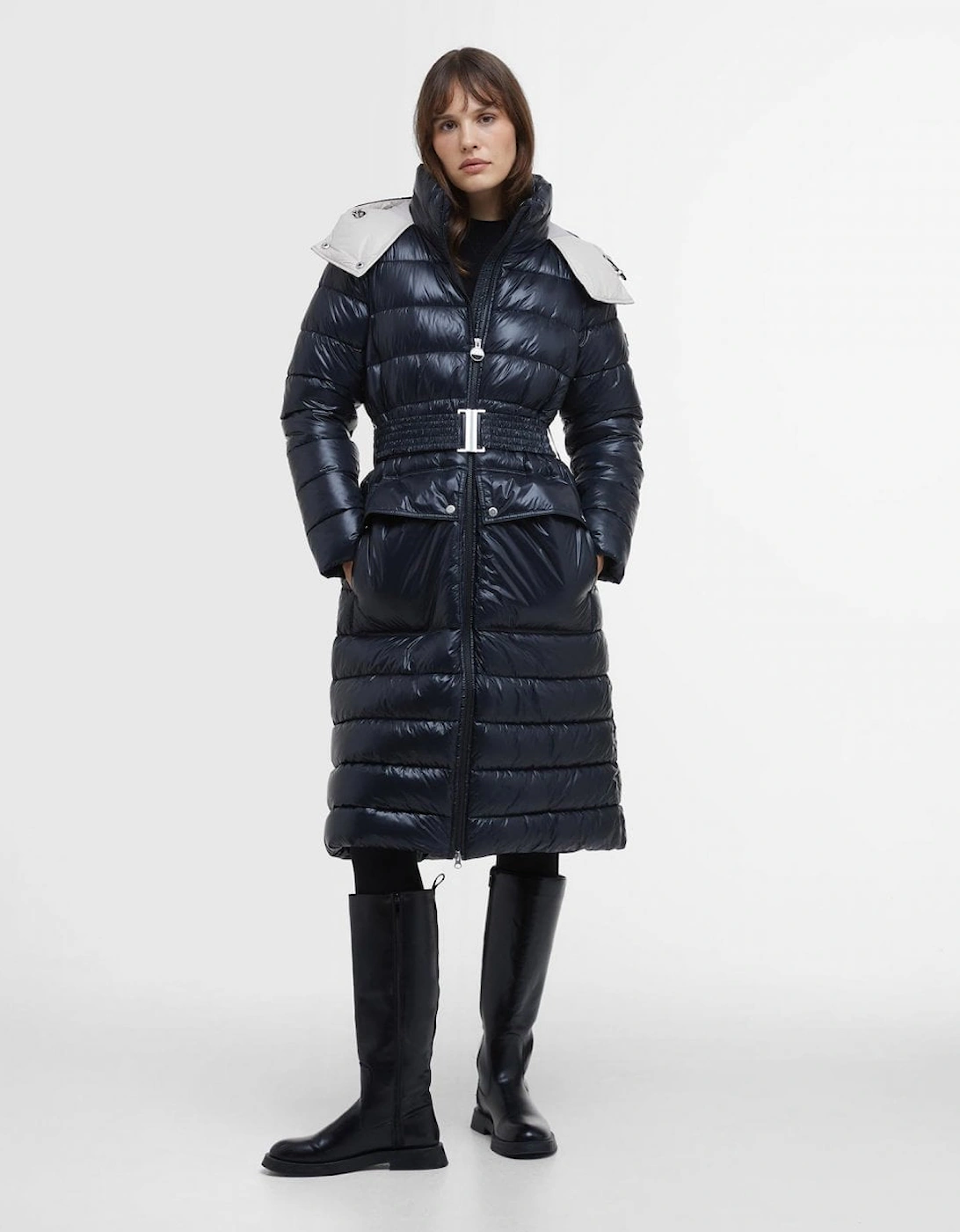 Aisha Womens Long Puffer Jacket, 9 of 8
