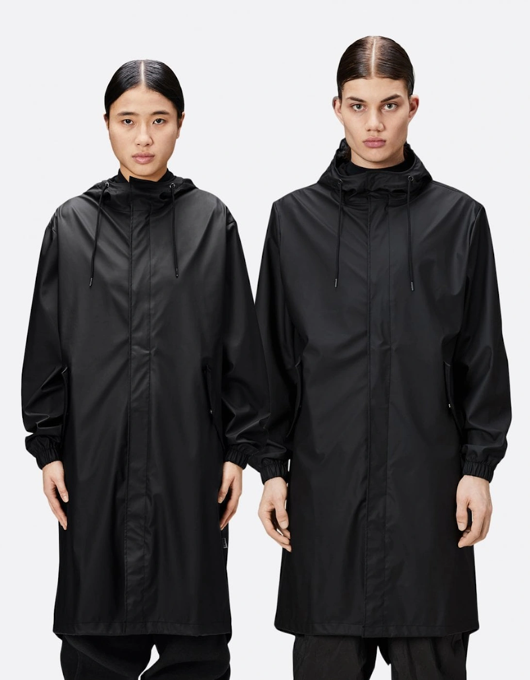 Rains Women's Black Unisex Fishtail Parka - 01 - Size: 6