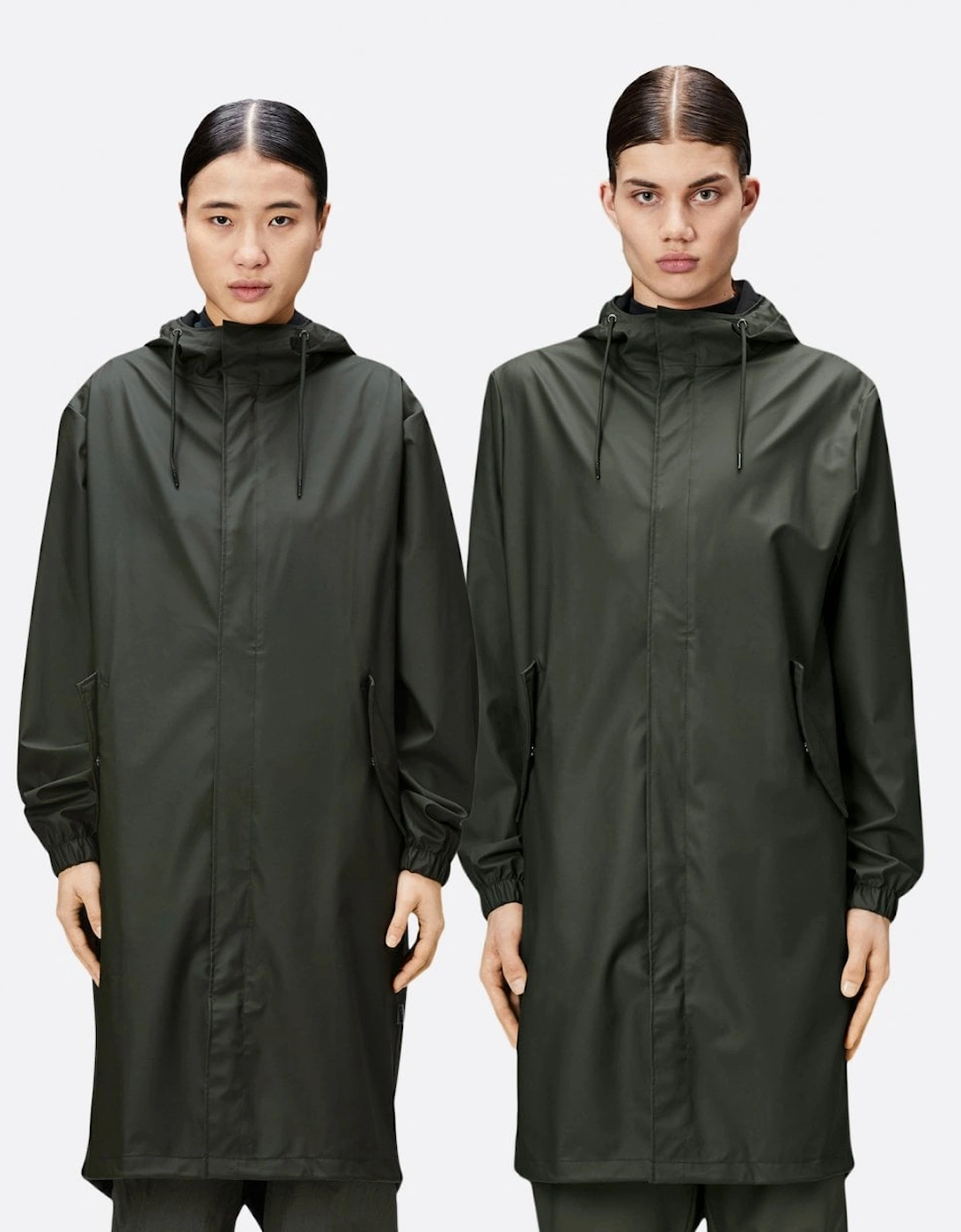 Rains Women's Green Unisex Fishtail Parka - 03 - Size 14