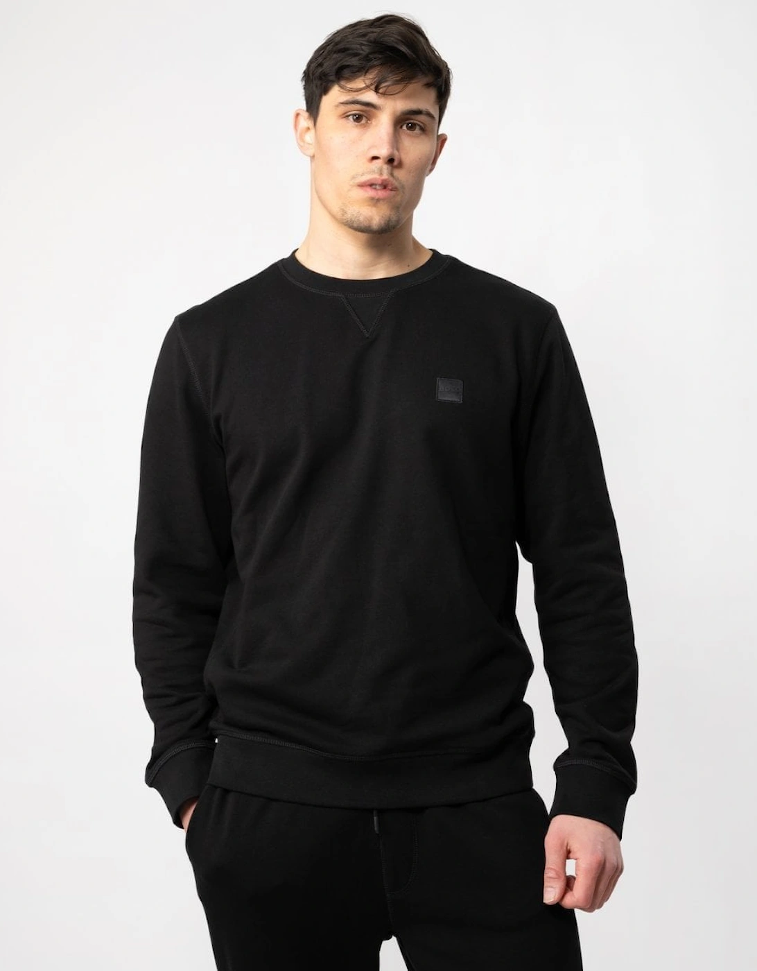 Boss Men's BOSS Orange Westart Mens Crew Neck Sweatshirt With Logo Patch NOS - Black 001