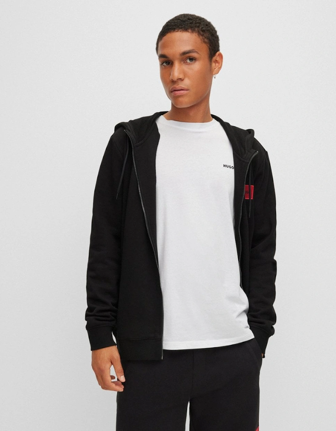 Hugo Boss Men's Black Hugo Daple212 Zip Through Hoodie - 001 - Size: 36
