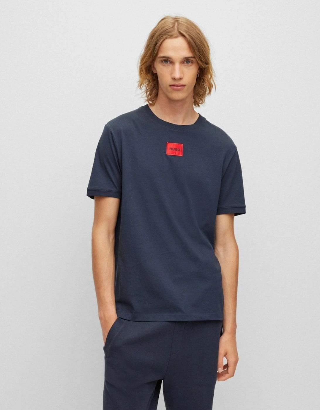 Hugo Boss Men's Navy Hugo Diragolino212 Label Logo T-Shirt Nos - Dark Blue 405  42 Xl