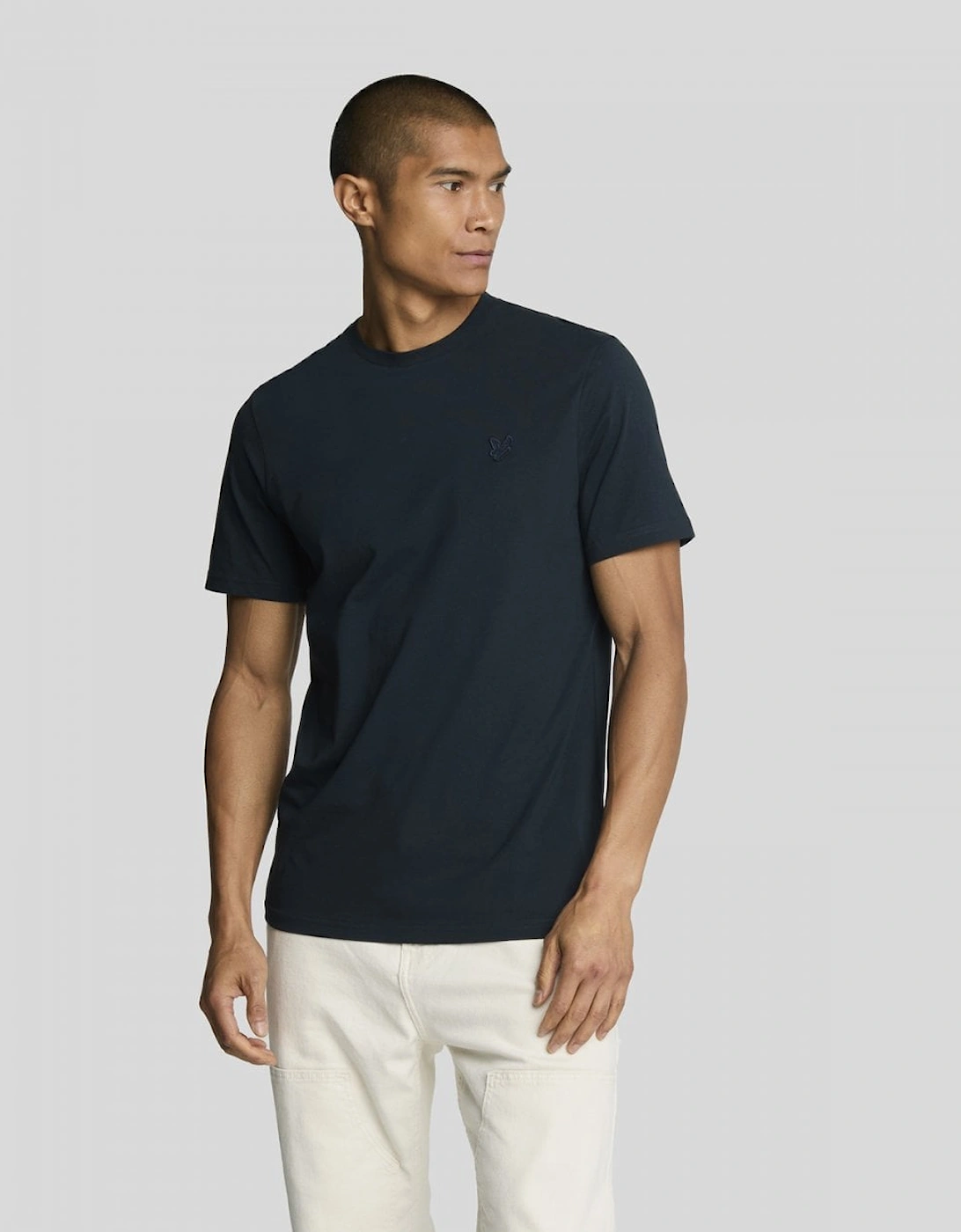 Men's Lyle & Scott Superfine Mens T-Shirt - Navy - Size: 40