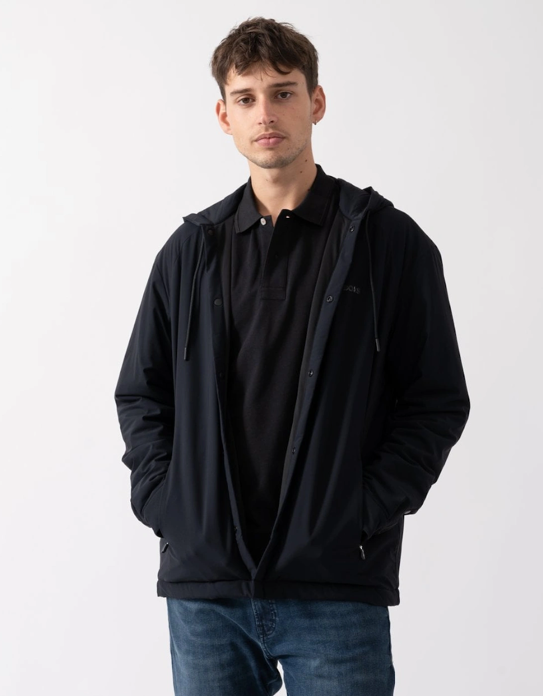 BOSS Green Benat Mens Hooded Overshirt, 5 of 4