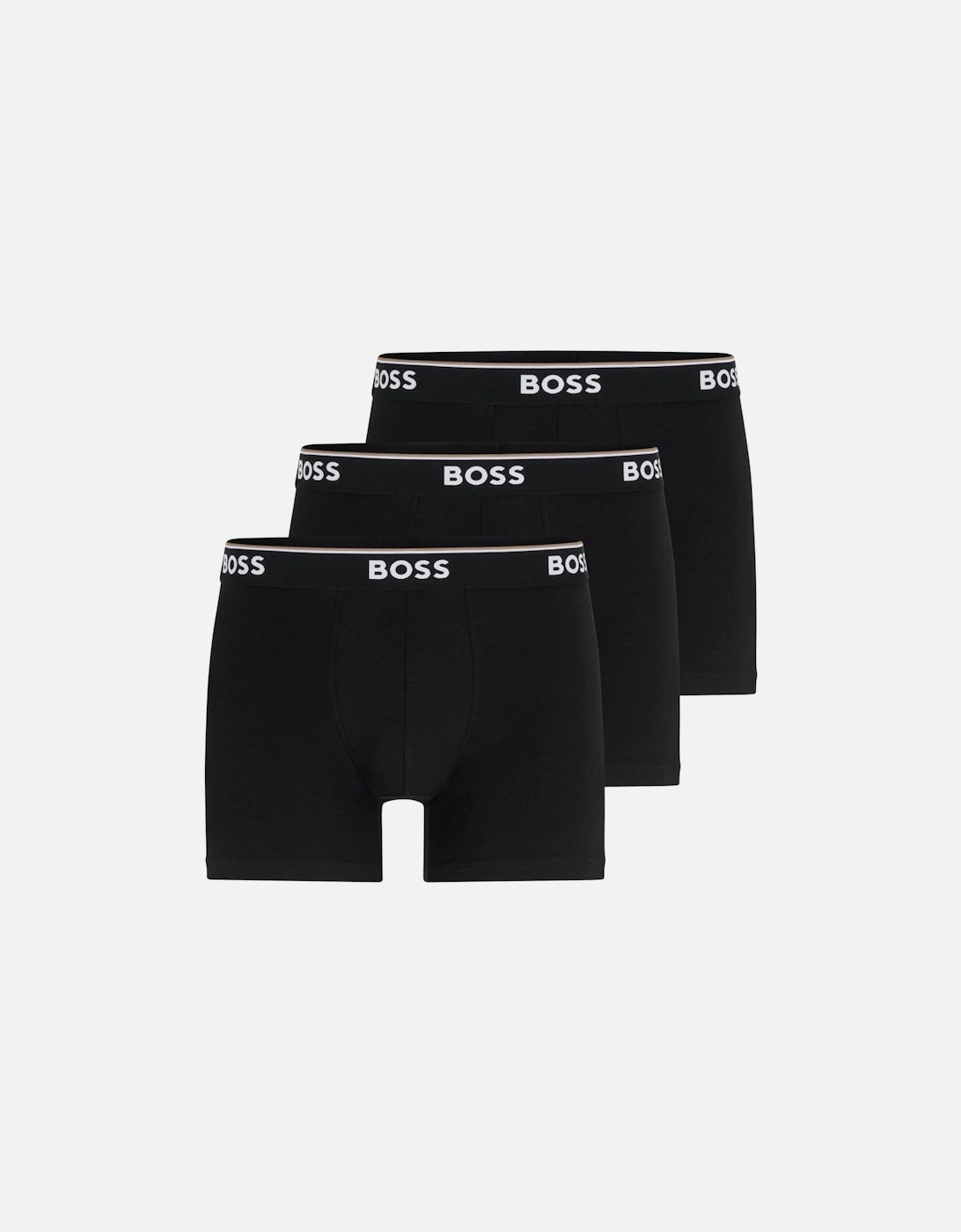 Hugo Boss Men's Black Boss Orange Power Three Pack Stretch Cotton Boxer Briefs With Logos Nos - 001  33/32/32 M
