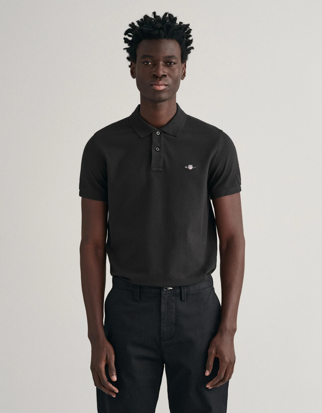 Mens Slim Fit Short Sleeve Shield Logo Pique Polo, 5 of 4