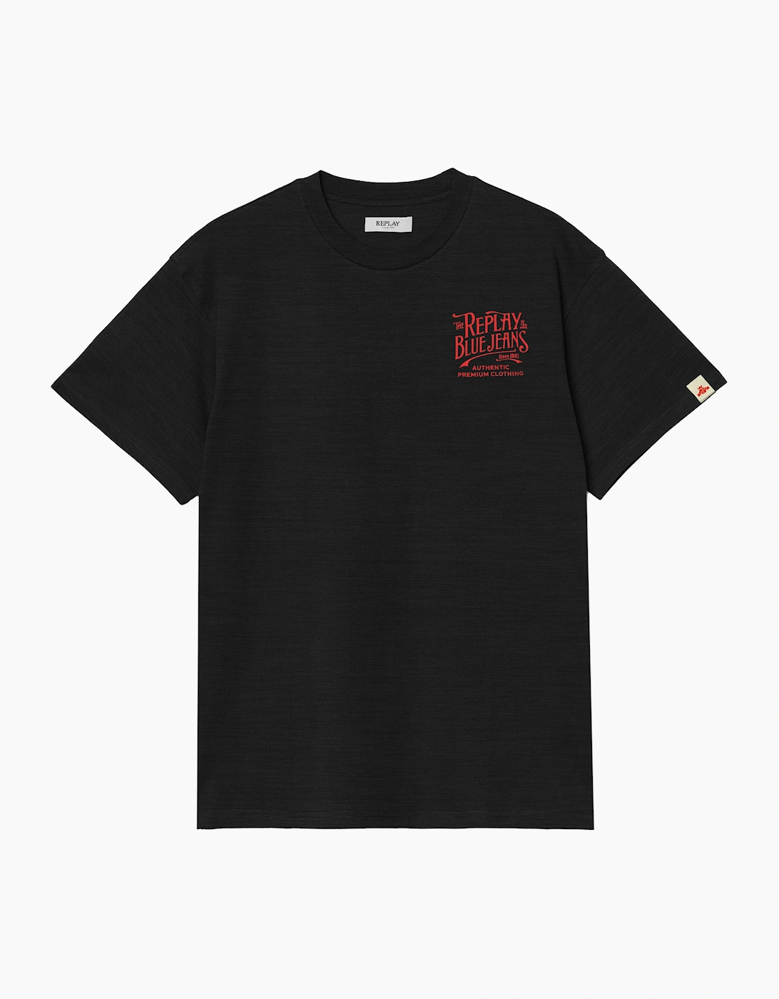 Replay Men's Black Royal Eagle Back Print T-Shirt  36 Small