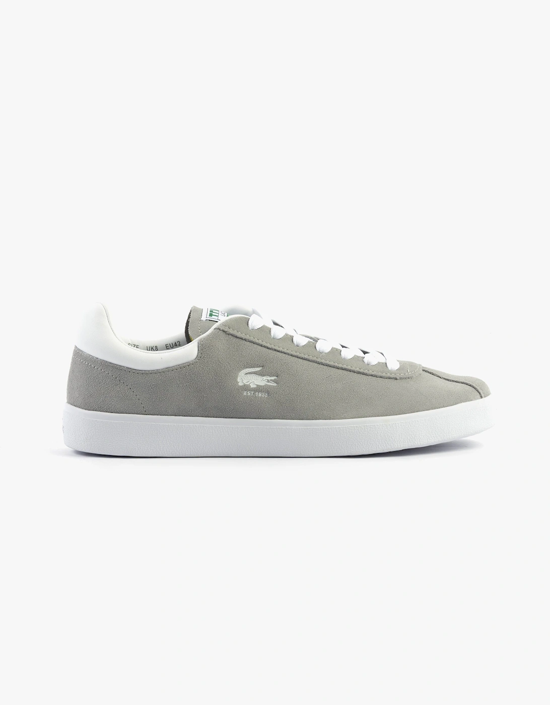 Lacoste Men's Grey Baseshot Trainers /White  9 Uk Size 9