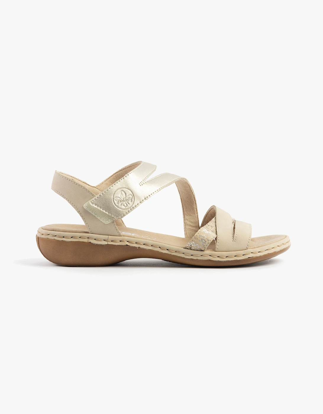 Women's Rieker 65965-60 Womens Sandals Beige Combination - Cream - Size: 7.5