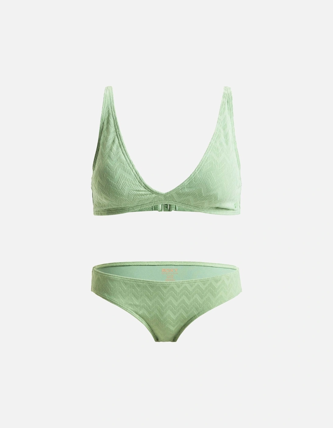 Women's Roxy Womens Current Coolness Triangle Set Bikini - Green - Size: M