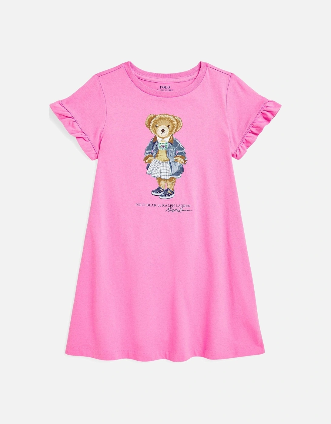 Younger Girls Bear Sleeveless Dress - Pink, 3 of 2
