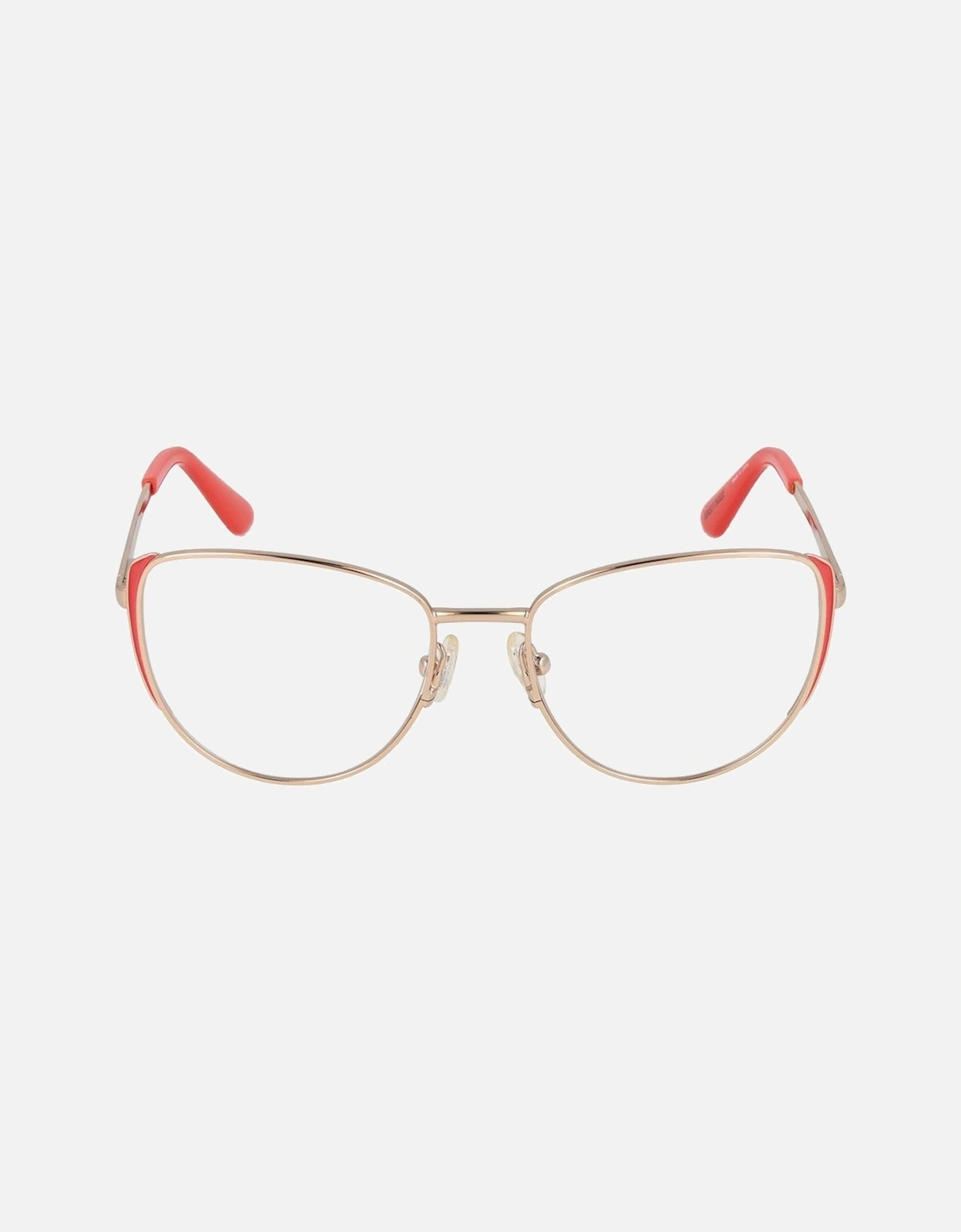 Cat Eye Metal Frame Glasses with Demo Lenses Women - Orange