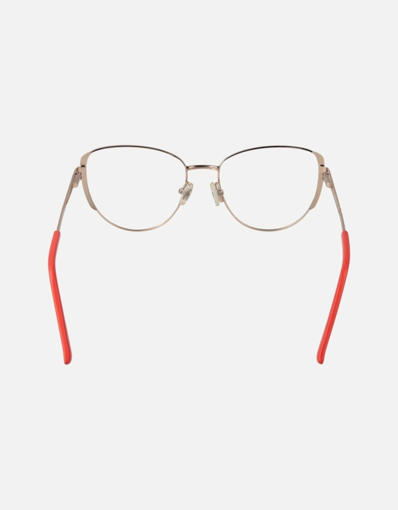 Cat Eye Metal Frame Glasses with Demo Lenses Women - Orange