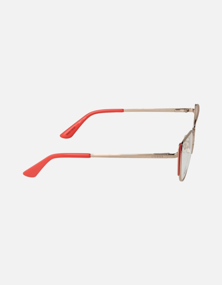 Cat Eye Metal Frame Glasses with Demo Lenses Women - Orange
