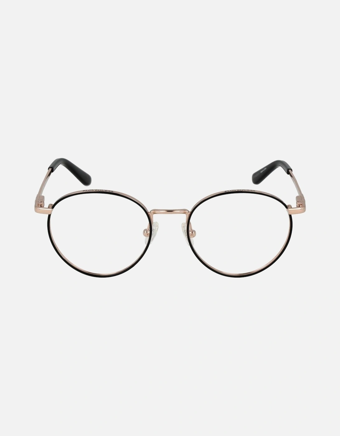Round Metal Full-Rim Eyeglasses with Demo Lenses Unisex - Black Frames