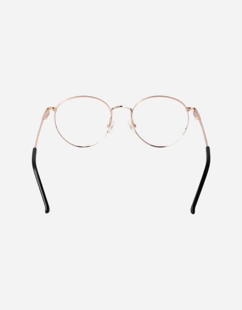 Round Metal Full-Rim Eyeglasses with Demo Lenses Unisex - Black Frames