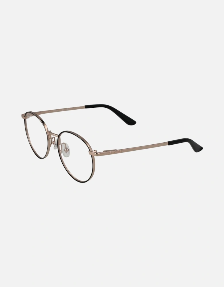 Round Metal Full-Rim Eyeglasses with Demo Lenses Unisex - Black Frames