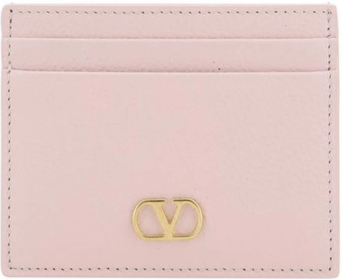 Leather Card Holder with VLogo Plaque Women - Multicolor Wallets