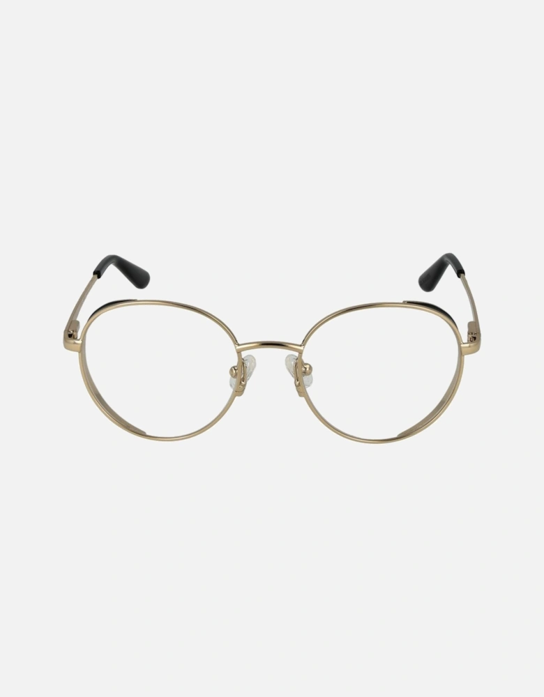 Metal Round Full-Rim Glasses with Demo Lenses Women - Gold Frames