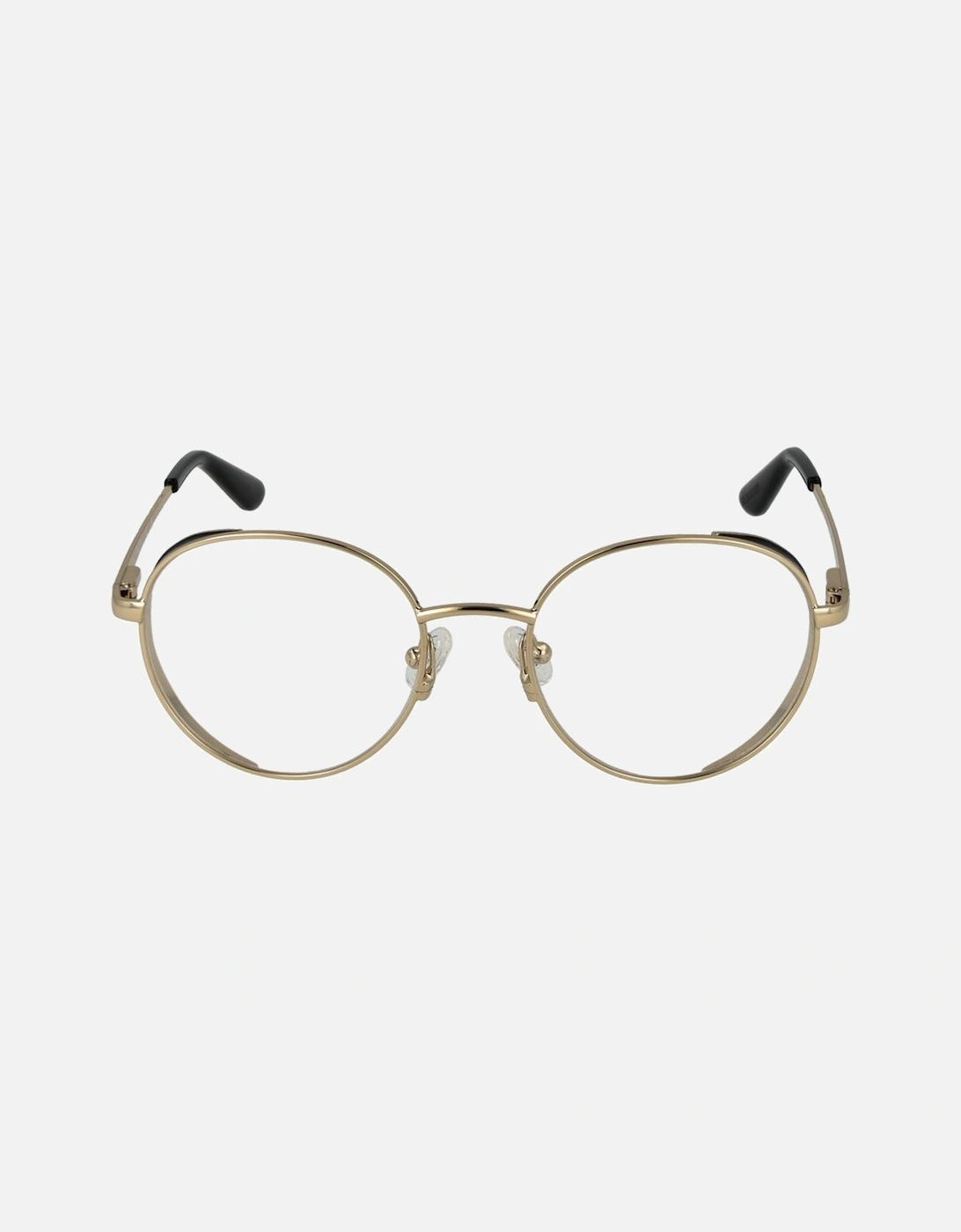 Metal Round Full-Rim Glasses with Demo Lenses Women - Gold Frames
