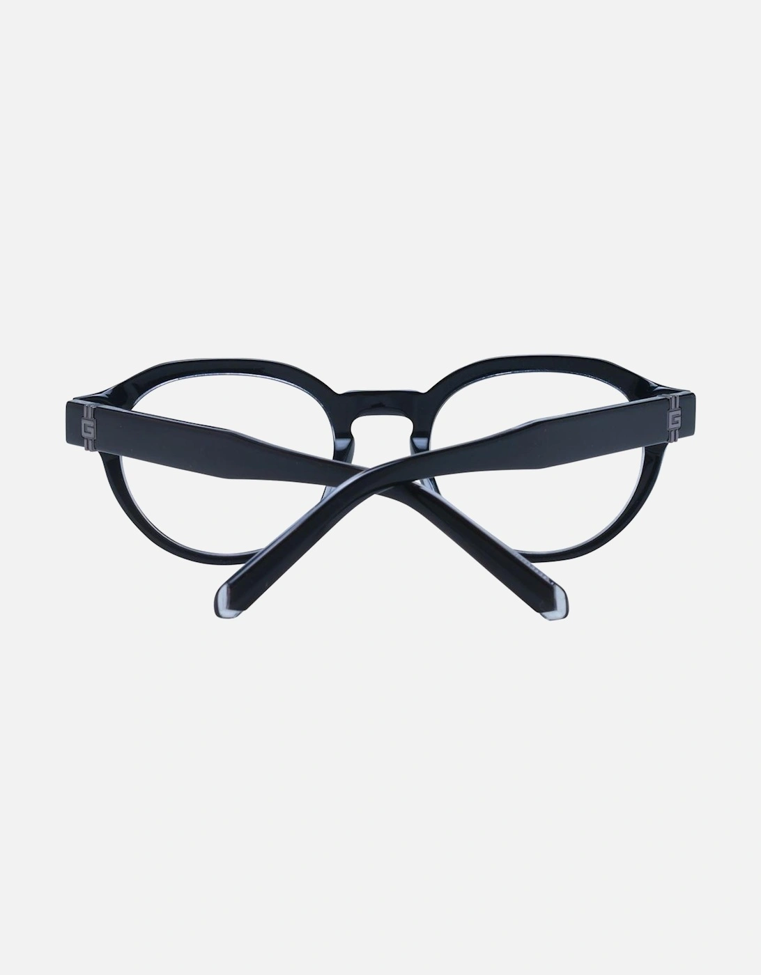 Round Full-Rim Plastic Frame Glasses Unisex - Black